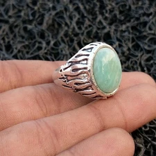 Amazonite Ring 925 Sterling Silver Ring Handmade Statement Men's Gift Ring B110