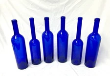 (Mixed Set 6) Cobalt Blue Wine Bottles Decor Luna Di Luna Empty