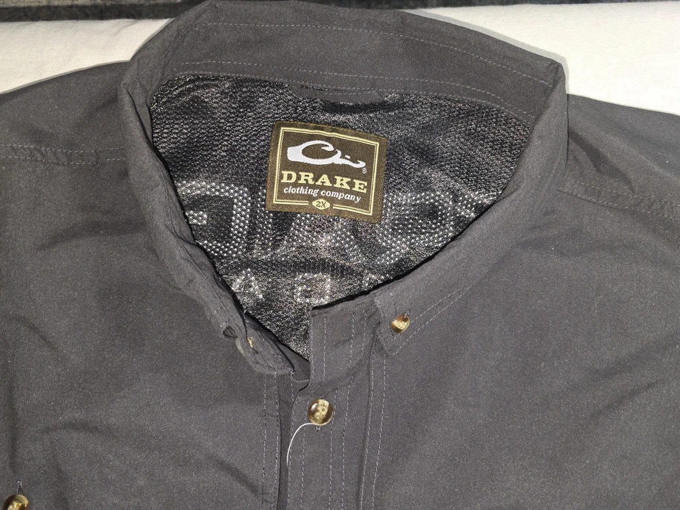 Drake Wingshooter Shirt 2XL Black Caviar Long Sleeve Craig Morgan Embroidered - Image 4 of 4