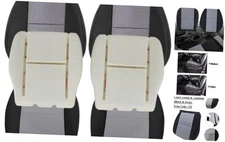  Driver and Passenger Side Bottom & Top Back Replacement Seat Black & Gray