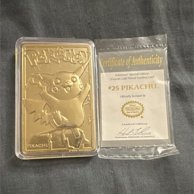 Nintendo Pokemon Pikachu Gold Plated Card Pokeball Burger King 1999 | eBay