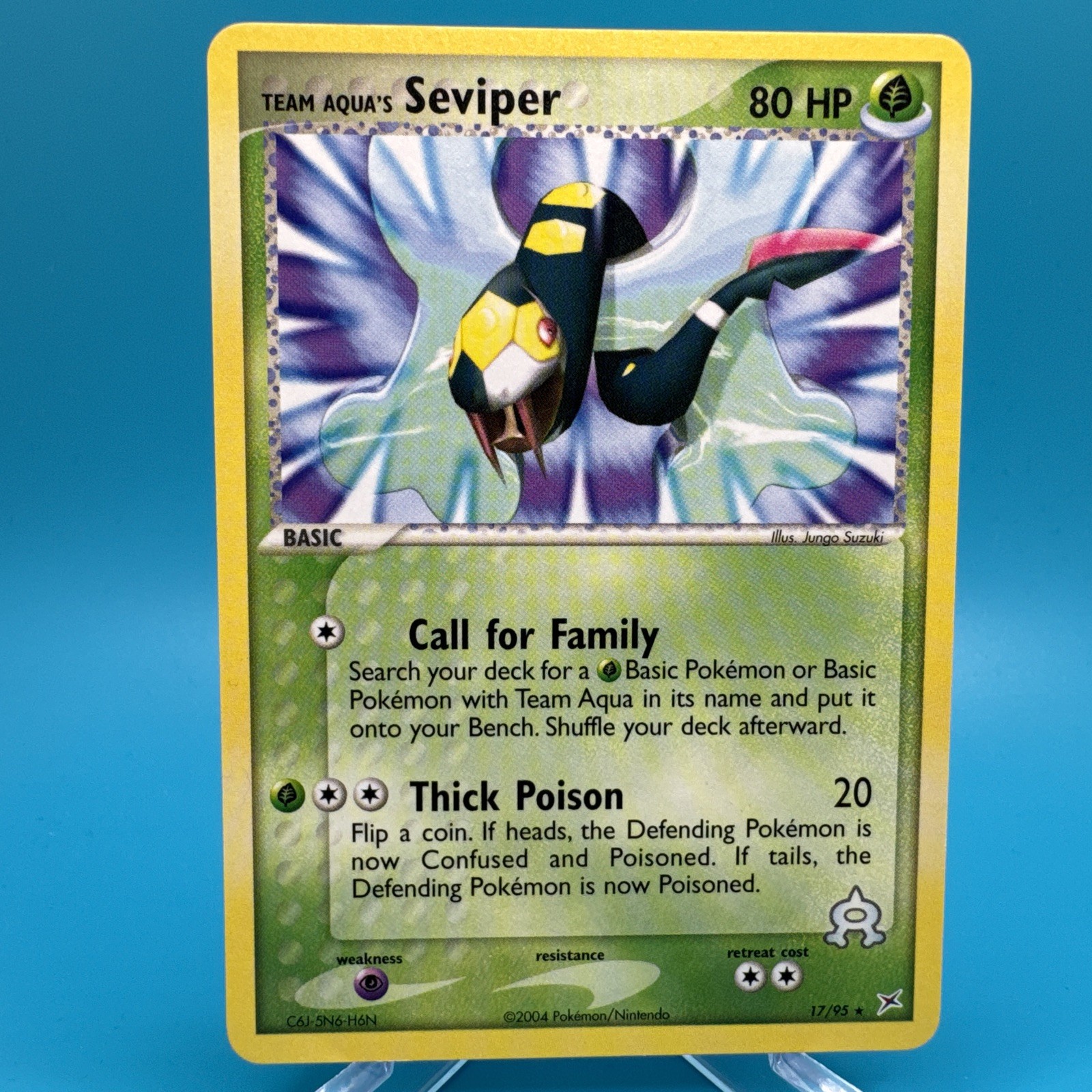 Team Aqua's Seviper - 17/95 Team Magma vs Team Aqua - Pokémon TCG - 2004
