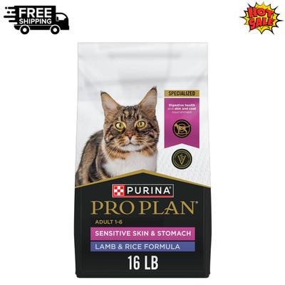 Purina Pro Plan Sensitive Cat Food 16lb Lamb Rice Skin Stomach