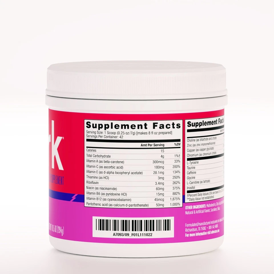 Suplemento de vitaminas y aminoácidos Spark - Mezcla de polvo de bebida enfocada y energética con... Foto 2 de 4