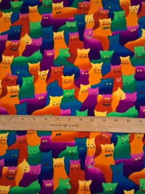 41'' X 48'' cotton flannel fabric from Timeless Treasures featuring cats