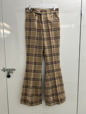 VTG 70s Plaid Flare Pants - Brown - Size- 30