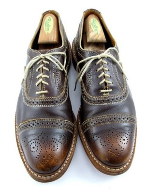 Allen Edmonds ''STRANDMOK'' Men's Leather Cap-Toe Oxfords 9 D Brown (726N)