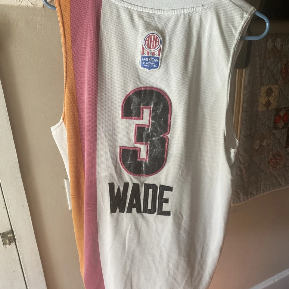 Rare Vintage Adidas HWC NBA Miami Heat Dwyane Wade Floridians Basketball Jersey - Image 2 of 3