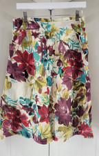 Vintage North Style Womens Medium Semi Sheer Colorful Floral Knee Length Skirt