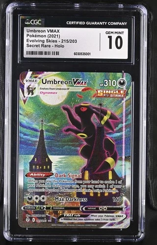 2021 Evolving Skies Umbreon VMAX Holo Secret Rare #215/203 GEM MINT CGC 10