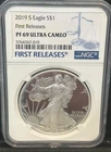 2019-S SILVER EAGLE NGC PF69 ULTRA CAMEO 1 OZ AMERICAN EAGLE First Releases