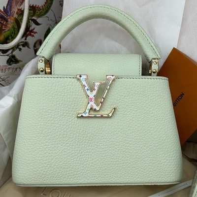 Louis Vuitton Capucines Mini Green Gold Takashi Murakami Handbag