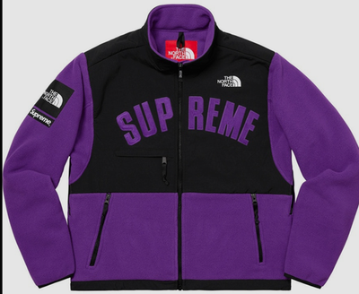 Supreme X The North Face Arc Logo Denali Fleece Jacket M Purple | eBay