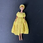 Vintage Peggy Ann Doll Barbie Size Clone 12” Brown Hair Yellow Outfit