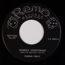 DONNA PERCY: Sunday Sweetheart REMO Pop Teen Doo Wop Oddball 45 HEAR
