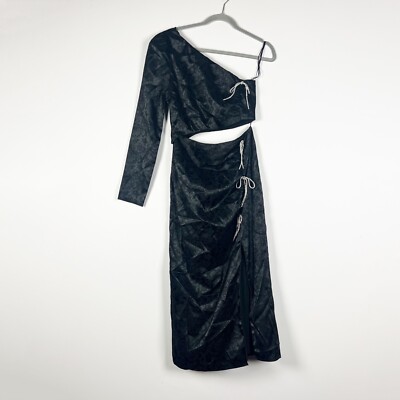 off shoulder dress with bow BABARONI Black Prom Dress with Off the Shoulder Tiered Skirt and Slit