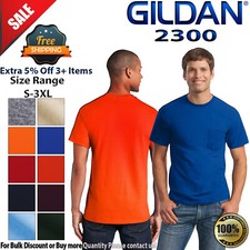 Gildan 2300 Mens Short Sleeve Cotton Crew Neck Stylish T-Shirt With Pocket