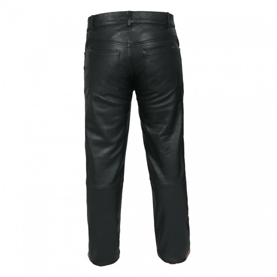 Men's Motorbike Cowhide Leather Pant 5 Pockets Black Leather Pant 28" - 34" - Image 2 of 3