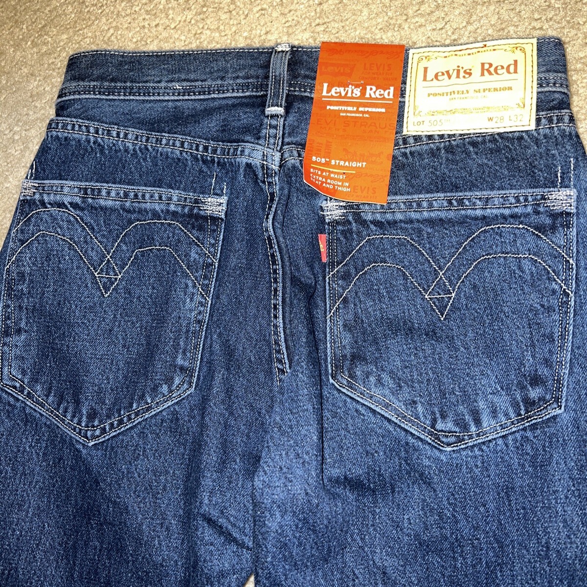 Levi's　RED NWT Levi's Red Positively Superior 505 Jeans Sz 32 x 32 | eBay