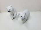 Pair Lladro Porcelain Polar Bears Resting Walking -made in Spain - M