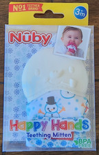 Nuby Teething Mitten Snowman Holiday Christmas Happy Hands Snow Man Mitt NEW