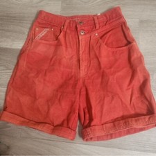 Vintage Unionbay Red Shorts Size 11/12 High Waisted Faded 90's Double Button