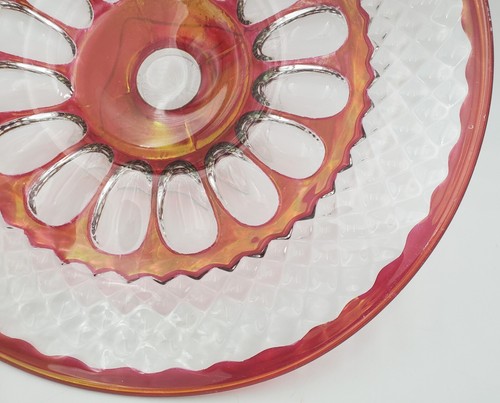13.25" Westmoreland Wakefield Waterford Ruby Red Stain Footed Cake Stand WF-30 - Picture 7 of 16
