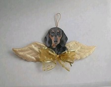 Dachshund Weiner dog with Gold Angel Wings Christmas, Ornament Gift