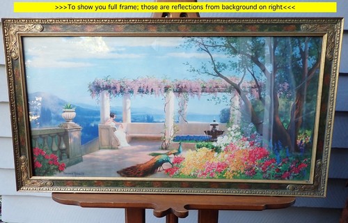 VTG DREAM OF PARADISE by RüDISüHLI STUNNING OLDER PRINT SPLENDID FRAME 30" x 16" - Picture 2 of 12