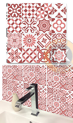 4 X AUFKLEBER STICKER MOSAIK FÜR FLIESEN BAD KÜCHE (CR025)