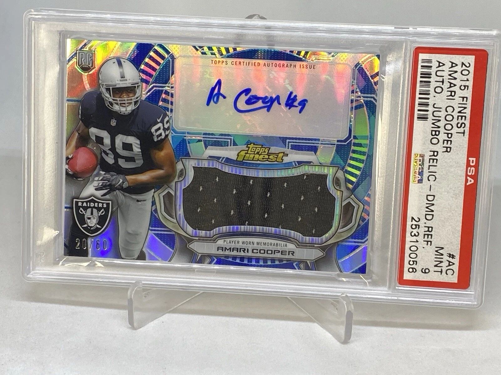 Amari Cooper Finest Autograph Jumbo Relic Refractor #AC Diamond Refractor