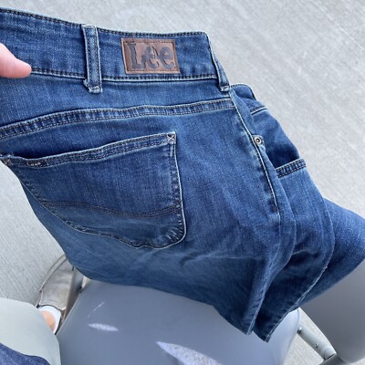 Lee Riders Jeans Womens Plus Size 24W LONG Straight Leg Stretch