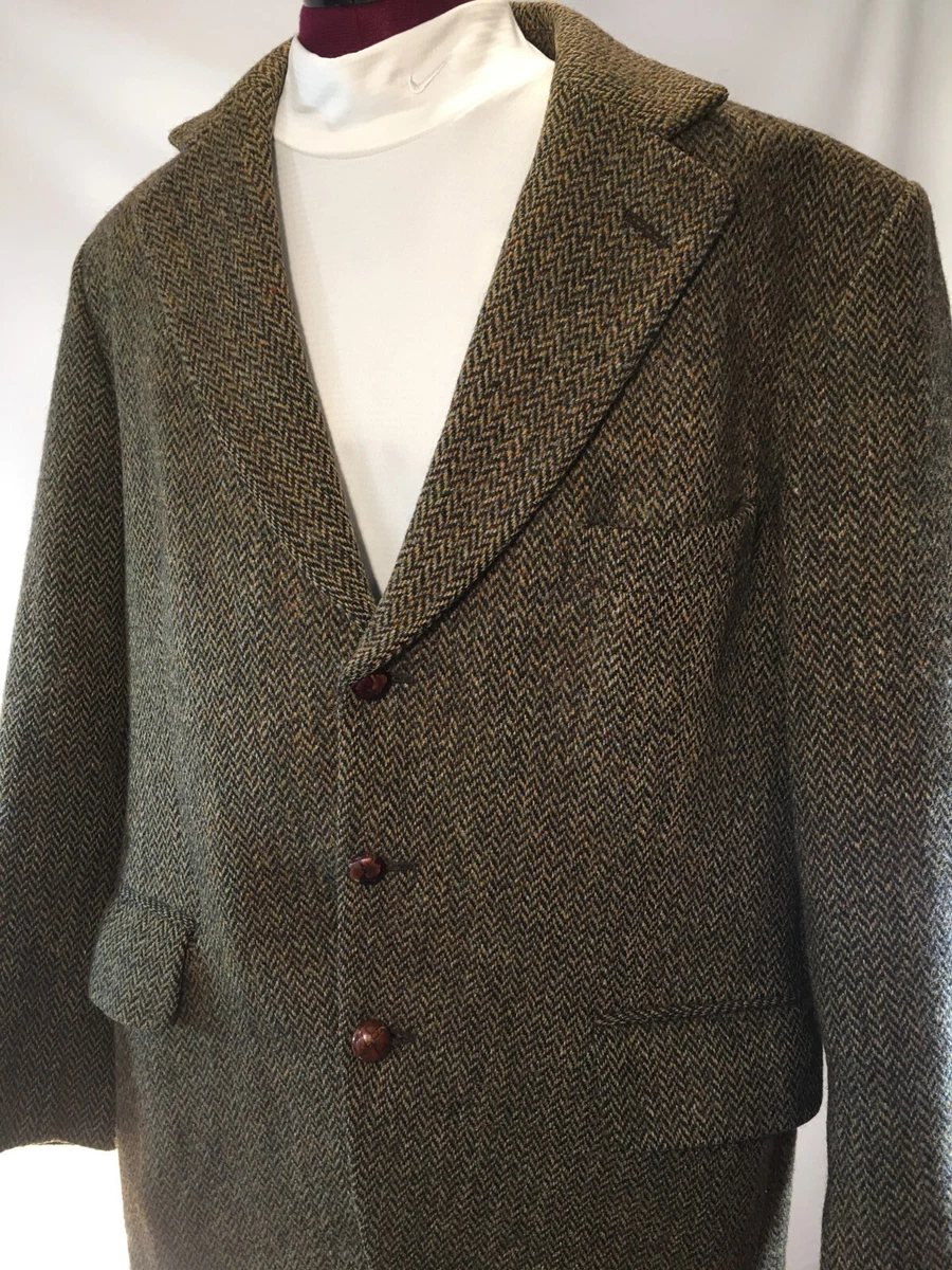 Harris Tweed Dunn & Co made in England men's vintage jacket coat size 42