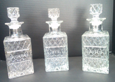 Scotch, Rye, Bourbon Crystal Liquor Decanters