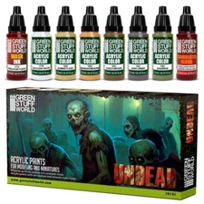 Paint Set Undead - for Painting Miniatures Figures Zombies with Airbrush Brush