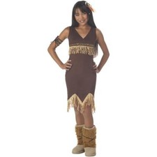 NATIVE AMERICAN INDIAN PRINCESS GIRL HALLOWEEN COSTUME TWEEN SIZE X-LARGE 12-14