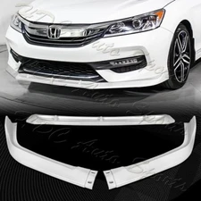 For 2016-2017 Honda Accord 4DR STP-Style Painted White Front Bumper Spoiler Lip