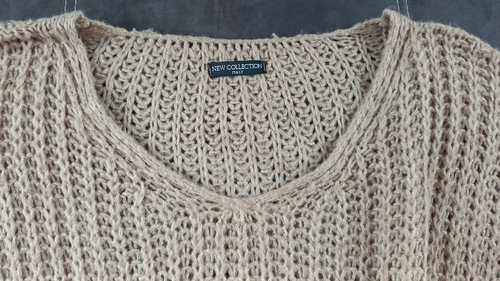 Grobtrick-Pullover oversize braun - Bild 2 von 3