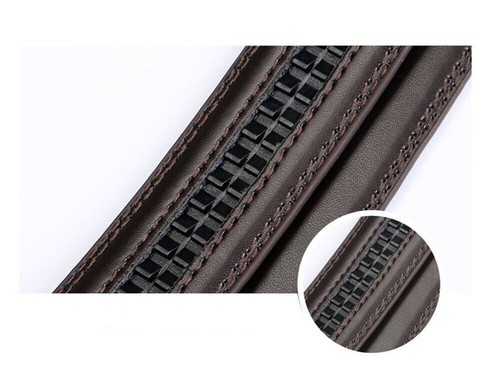 28 Zoll-48 Zoll Herren Leder Ratsche Anzug Gürtel Automatische Schnalle Click Schiebegürtel - Bild 10 von 16