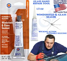 2 PCS DIY GLASS SEALER REPAIR CAR WINDSHIELD CRACK CHIP SILICONE FLUID TOOL KIT