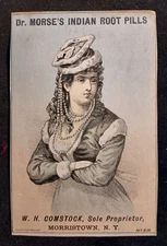 Quack Medicine Trade Card Dr. Morse's Indian Root Pills Comstock Morristown NY