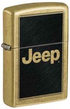 Zippo 46225, Jeep Logo Design, Street Brass Finish Lighter, NEW