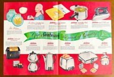 Sunbeam 1956 electrodomésticos de cocina 3 pg anuncio impreso de Navidad tostadora licuadora olla de beneficio