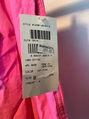 NWT VINTAGE WOOLRICH WOMENS SHORTS -SIZE 8 PINK ELASTIC WAIST (G50