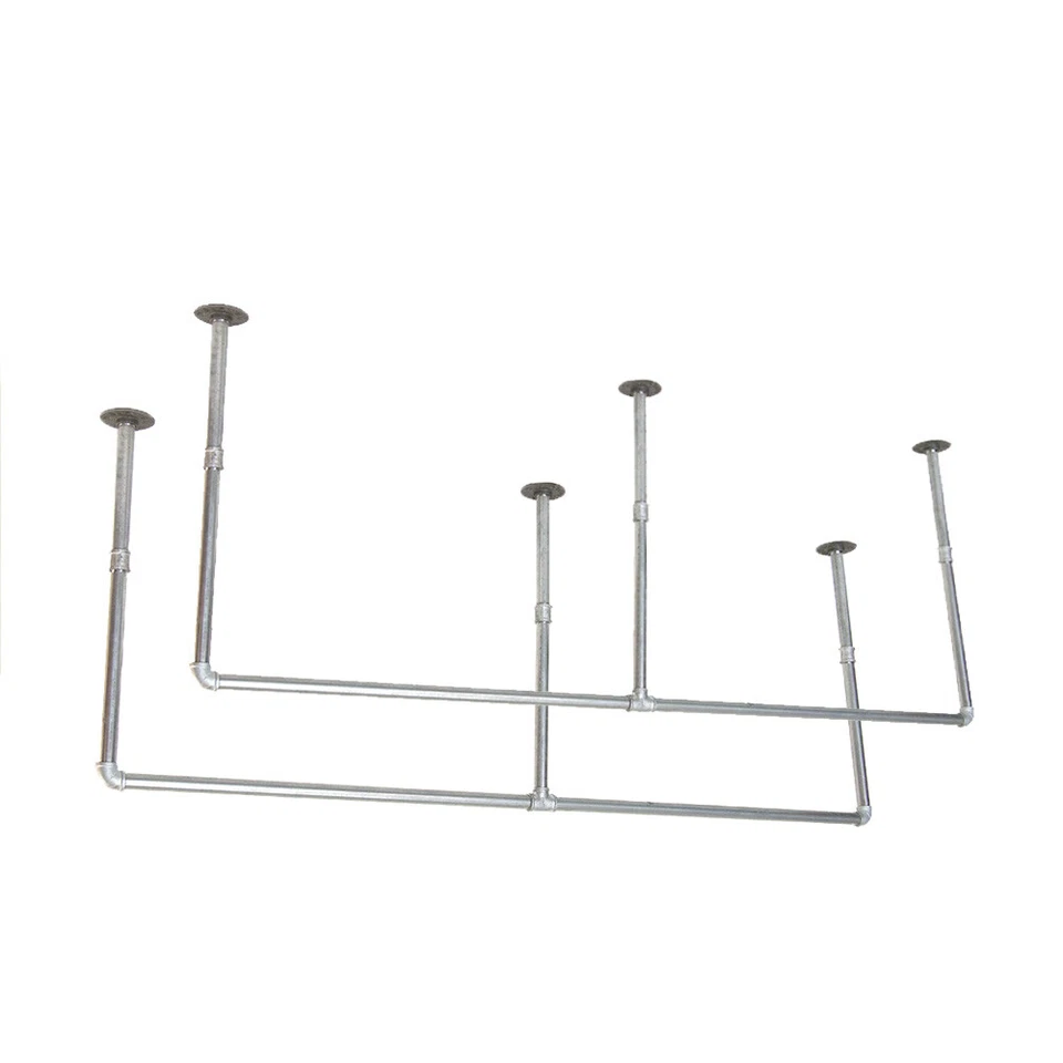 Rustic Industrial Furniture Vintage Ceiling Hung Pipe Mount Bracket Shelf BS034B - image 2 of 4