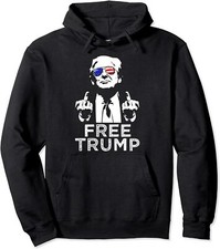 Free Trump Free Donald Trump 2024 Political Tee Unisex Hooded Sweatshirt
