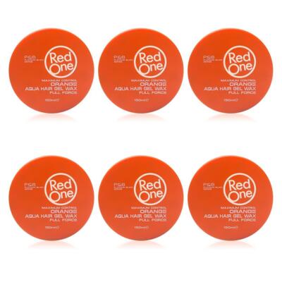 RedOne Aqua Hair Gel Wax Full Force Orange, (6er Pack) 150ml