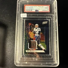 2019 Panini The National VIP Tom Brady BLACK FOOTBALL Patches PSA 9 #/10