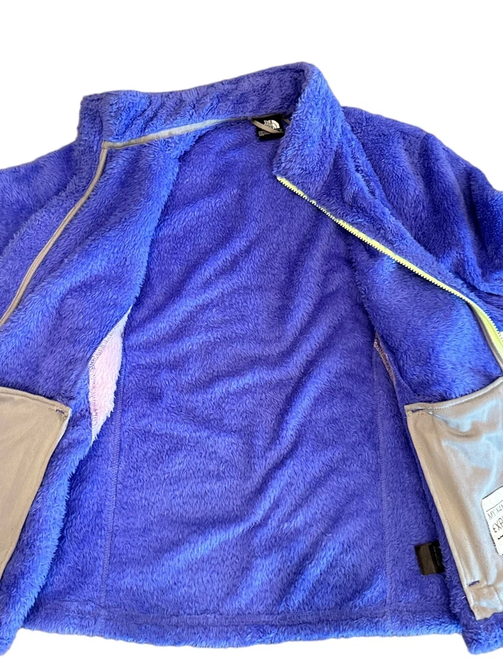 Chaqueta The North Face Girls XL Azul/Púrpura Osito Difusa Cremallera Completa Envío Gratis Foto 3 de 4