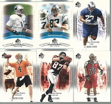 2003 SP Authentic 6 Different #'d Rookie Cards Book Value $16.50